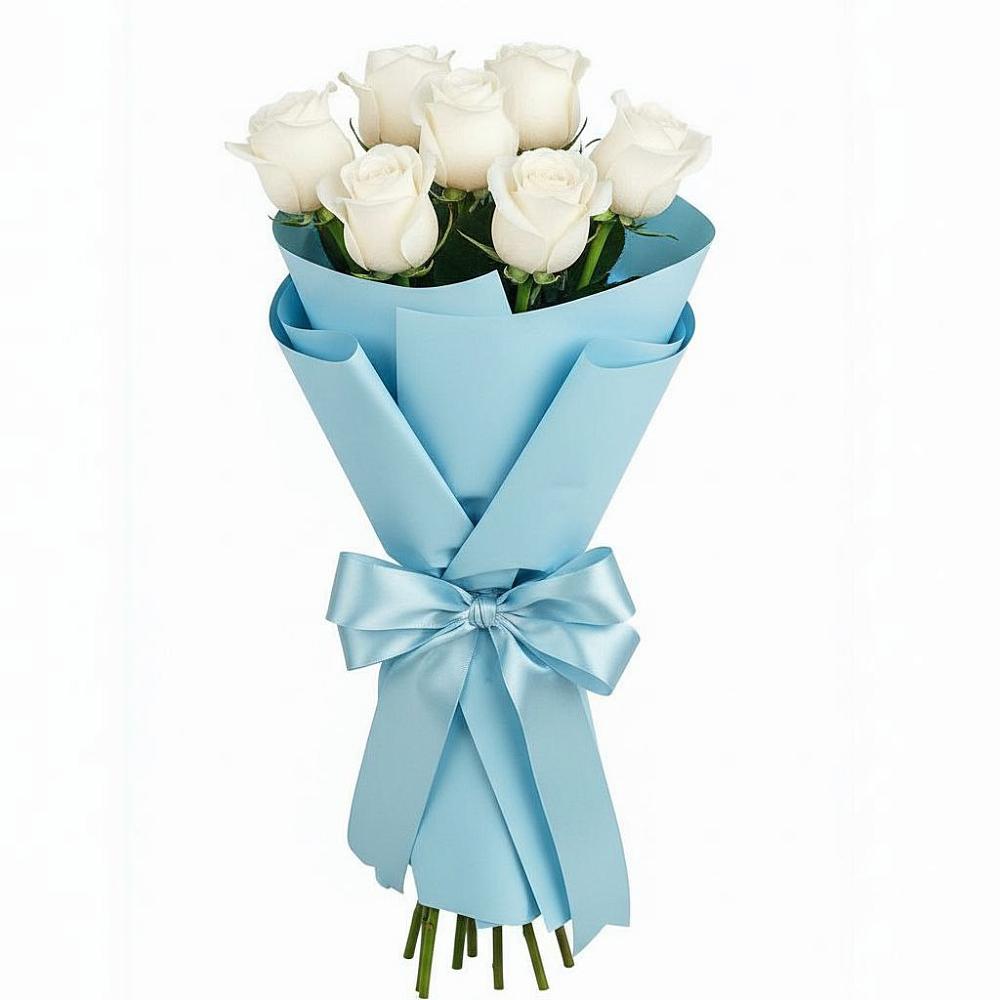 Букет 7 белых роз Проуд в Казанское Тюменская область