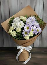 Букет цветов из:  Хризантемы и Розы в Казанское Тюменская область