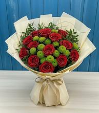 Букет цветов из:  Розы и Хризантемы в Казанское Тюменская область