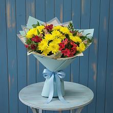 Букет цветов из:  Альстромерии и Хризантемы в Казанское Тюменская область