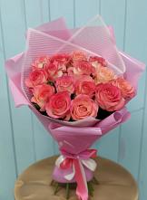 Букет 15 Розовых роз Равель в Казанское Тюменская область
