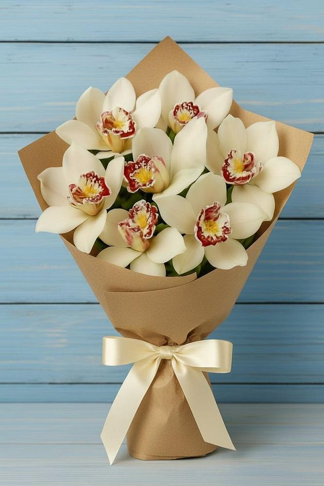 Букет цветов из: Орхидеи и Розы в Казанское Тюменская область